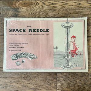 Vintage 1995 Seattle Washington Space Needle Paper Model Construction Set Houha